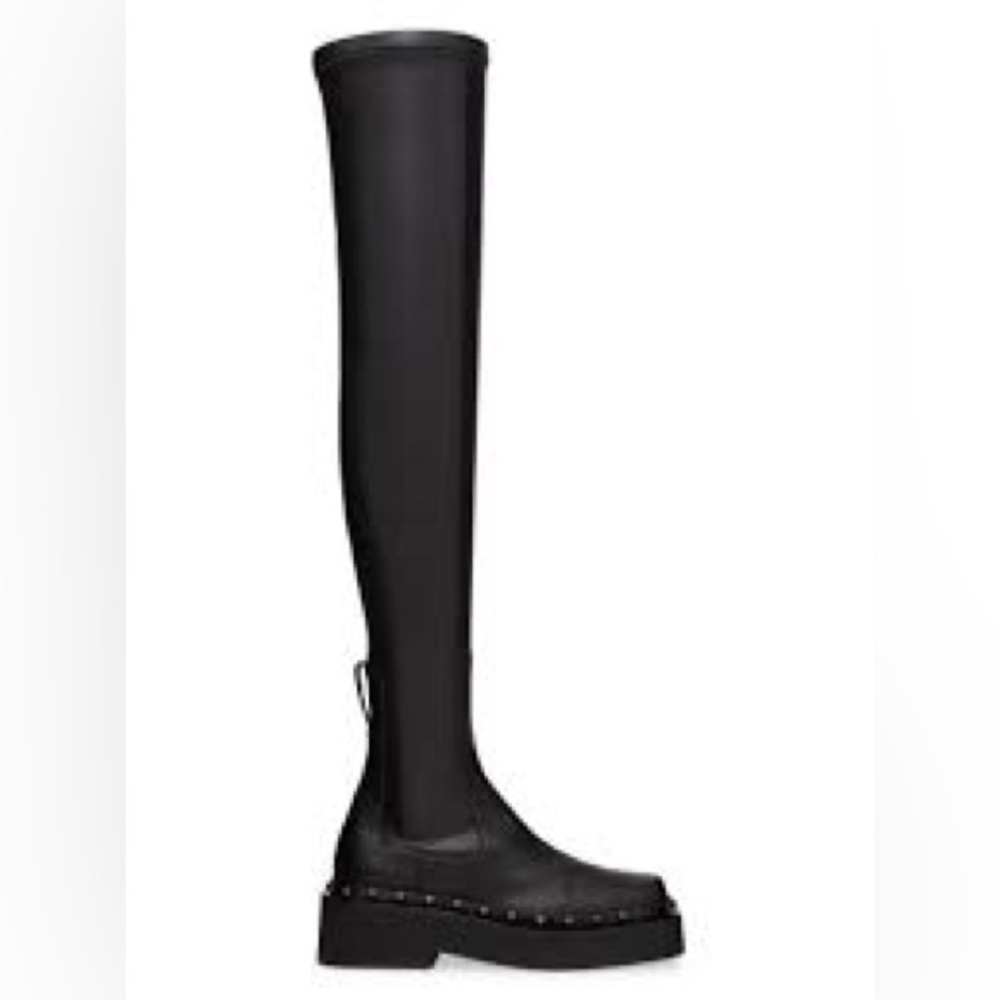 Valentino Garavani Women's Silver Rockstud Way Over the Knee Leather Boots